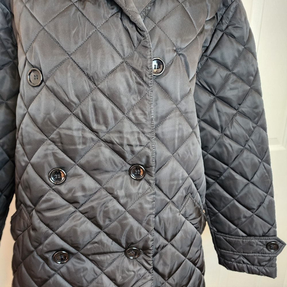 Rebecca Minkoff  Quilted Longline Double Breasted Black Women's Coat Size M  NWT - Picture 3 of 8